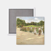William Merritt Chase-The Lake for Miniature Yacht Magneet (Voorkant / Achterkant)