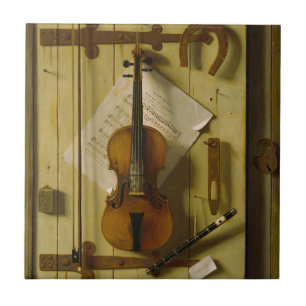 William Michael Harnett Viool Muziek Stilleven Tegeltje