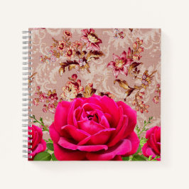 William Moris Botanisch patroon met foto-roos Notitieboek