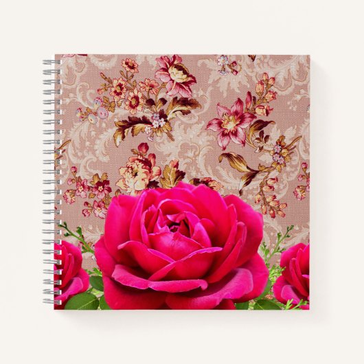 William Moris Botanisch patroon met foto-roos Notitieboek (Voorkant)