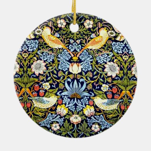 William Morris, Aardbeien Diep Keramisch Ornament (Achterkant)