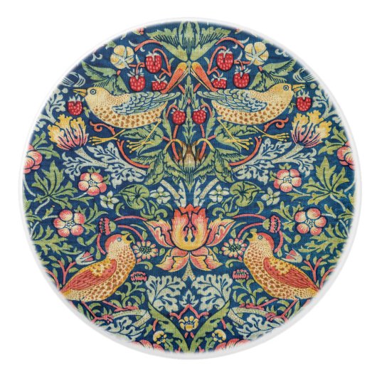 William Morris - Aardbeien Diep Keramische Knop (Voorkant)