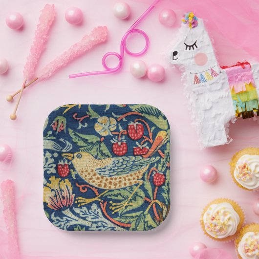 William Morris - Aardbeien Diep Papieren Bordje (Feest)