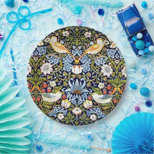 William Morris - Aardbeien Diep Papieren Bordje (Feest)