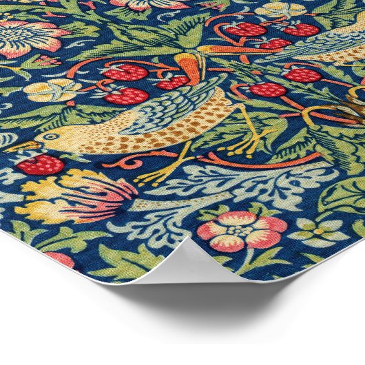 William Morris - Aardbeien Diep Poster (Hoek)