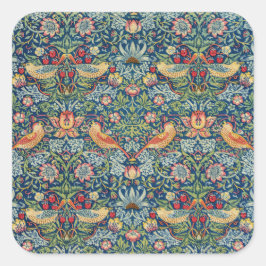 William Morris - Aardbeien Diep Vierkante Sticker