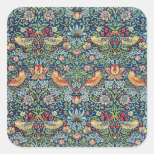 William Morris - Aardbeien Diep Vierkante Sticker