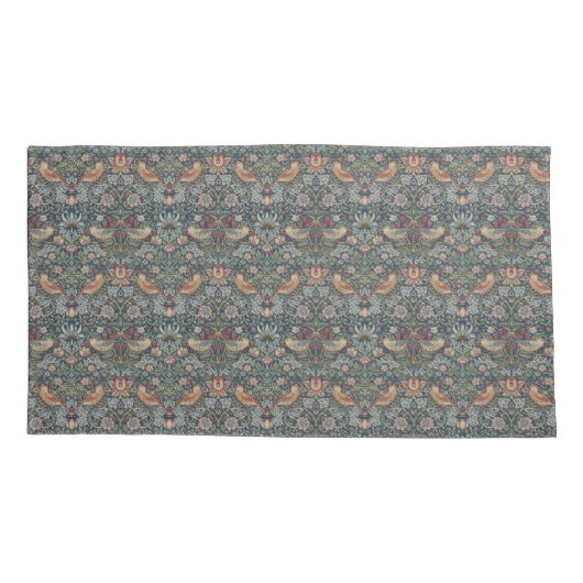 William Morris: Aardbeiendief Blauwe Kussensloop (Achterkant)