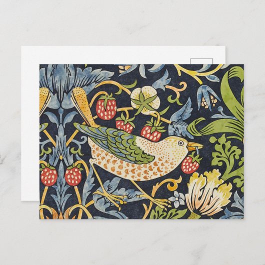 William Morris - Aardbeiendief Bloemenpatroon Briefkaart (Voorkant / Achterkant)