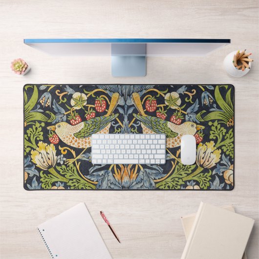 William Morris - Aardbeiendief Bloemenpatroon Bureaumat (Kantoor 1)