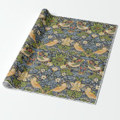 William Morris - Aardbeiendief Bloemenpatroon Cadeaupapier (Uitgerold)