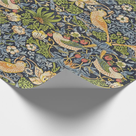 William Morris - Aardbeiendief Bloemenpatroon Cadeaupapier (Hoek)