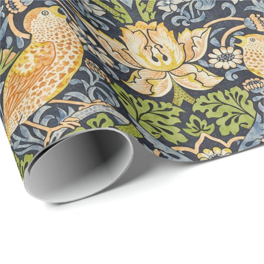 William Morris - Aardbeiendief Bloemenpatroon Cadeaupapier (Rol Hoek)