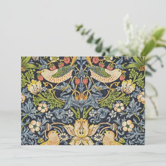 William Morris - Aardbeiendief Bloemenpatroon Kaart (Staand voorkant)