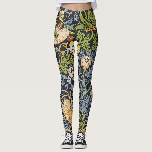 William Morris - Aardbeiendief Bloemenpatroon Leggings (Voorkant)