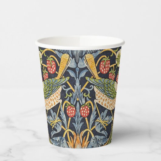 William Morris - Aardbeiendief Bloemenpatroon Papieren Bekers (Links)