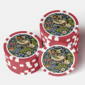 William Morris - Aardbeiendief Bloemenpatroon Poker Chips (Opstapeling)