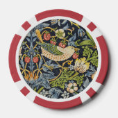 William Morris - Aardbeiendief Bloemenpatroon Poker Chips (Achterkant)