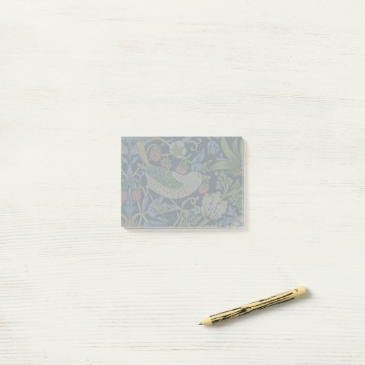 William Morris - Aardbeiendief Bloemenpatroon Post-it® Notes (Op bureau)