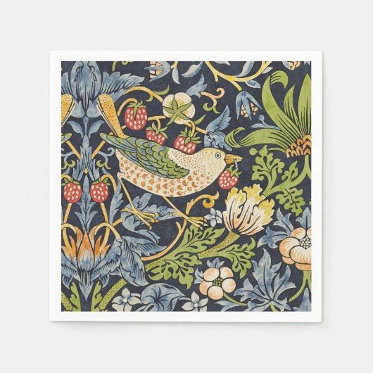 William Morris - Aardbeiendief Bloemenpatroon Servet (Voorkant)