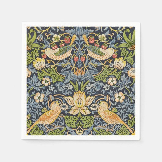 William Morris - Aardbeiendief Bloemenpatroon Servet (Voorkant)