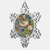 William Morris - Aardbeiendief Bloemenpatroon Tin Sneeuwvlok Ornament (Rechts)