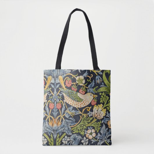 William Morris - Aardbeiendief Bloemenpatroon Tote Bag (Voorkant)