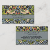 William Morris - Aardbeiendief Bloemenpatroon Visitekaartje (Voorkant / Achterkant)