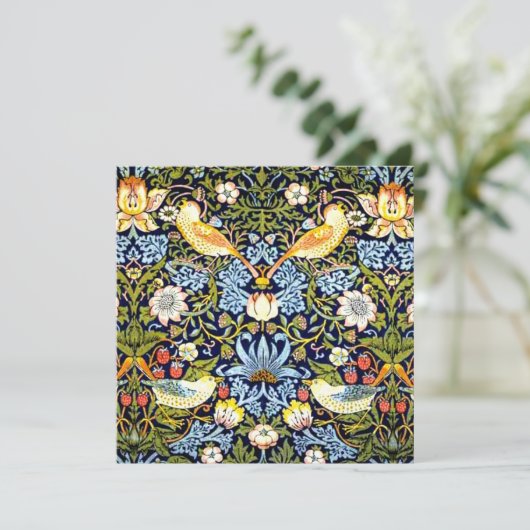 William Morris, aardbeiendief, Feestdagenkaart (Staand voorkant)