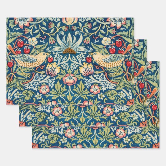 William Morris, aardbeiendief Inpakpapier Vel (Set)