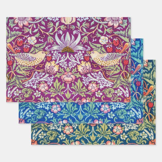 William Morris, aardbeiendief Inpakpapier Vel (Set)