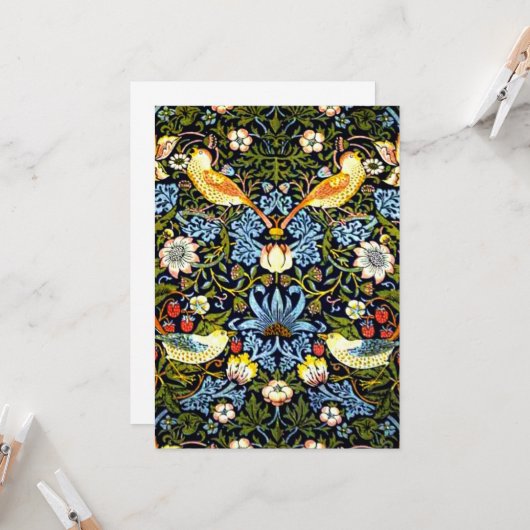 William Morris, aardbeiendief Kaart (Voorkant / Achterkant in situ)