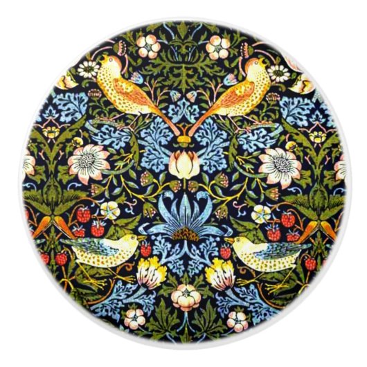 William Morris, aardbeiendief, Keramische Knop (Voorkant)