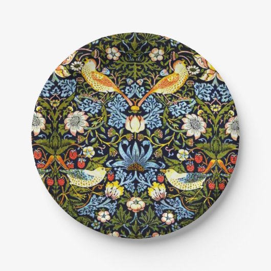 William Morris: Aardbeiendief  ontwerp, Papieren Bordje (Voorkant)