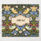 William Morris: aardbeiendief SJABLOON, Sparkling Wijnetiket (Enkel label)