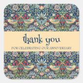William Morris  aardbeiendief Vierkante Sticker (Voorkant)