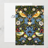 William Morris - Aardbevendief, Bedankkaart (Voorkant / Achterkant)