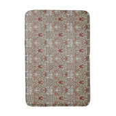 William Morris Aardse Bruine Bloemige Behang Badmat (Voorkant Verticaal)
