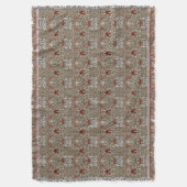 William Morris Aardse Bruine Bloemige Behang Deken (Voorkant Verticaal)