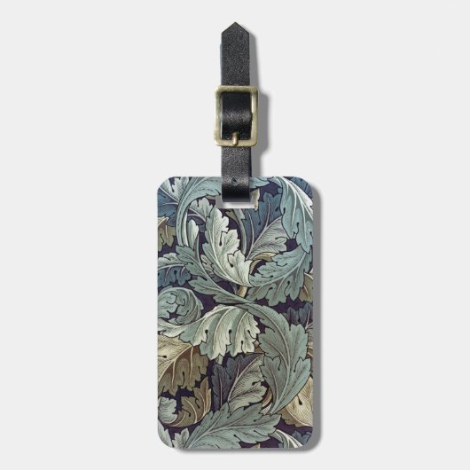William Morris Acanthus Behangsel Bladeren Bagagelabel (Voorkant verticaal)