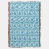 William Morris  Acanthus Blauw Deken (Voorkant Verticaal)