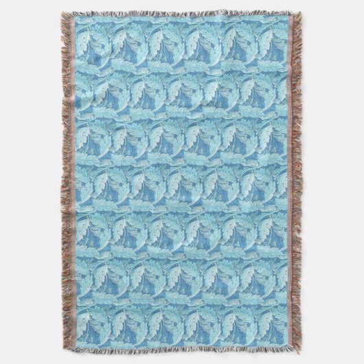 William Morris  Acanthus Blauw Deken (Voorkant Verticaal)