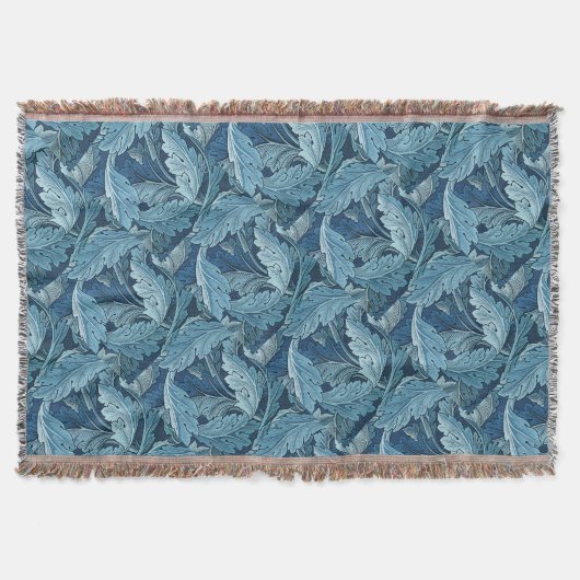 William Morris  Acanthus Blauw Deken (Voorkant)