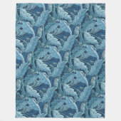 William Morris  Acanthus Blauw Fleece Deken (Voorkant)