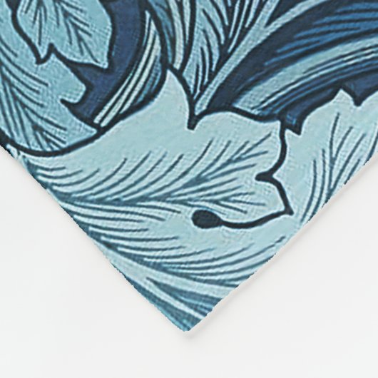 William Morris  Acanthus Blauw Fleece Deken (Hoek)
