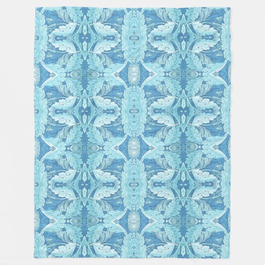 William Morris  Acanthus Blauw Fleece Deken (Voorkant)