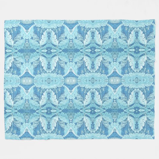 William Morris  Acanthus Blauw Fleece Deken (Voorkant (Horizontaal))