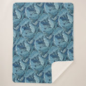 William Morris  Acanthus Blauw Sherpa Deken (Voorkant)