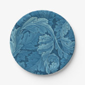 William Morris Acanthus  Blue Papieren Bordje (Voorkant)