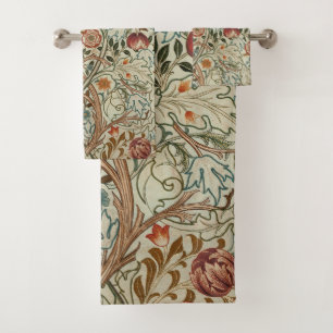 William Morris Acanthus Borduurwerk Bloemen Patroo Bad Handdoek